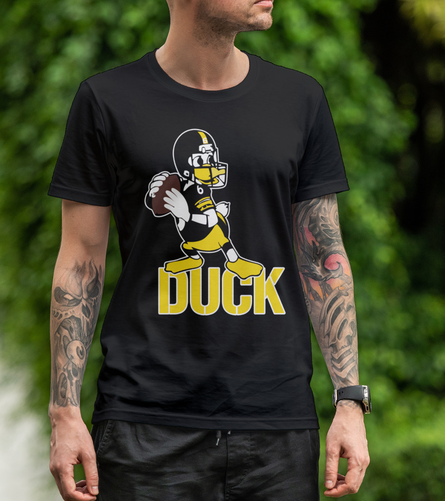 Pittsburgh Football Duck Hodges Quarterback Cartoon T-Shirt