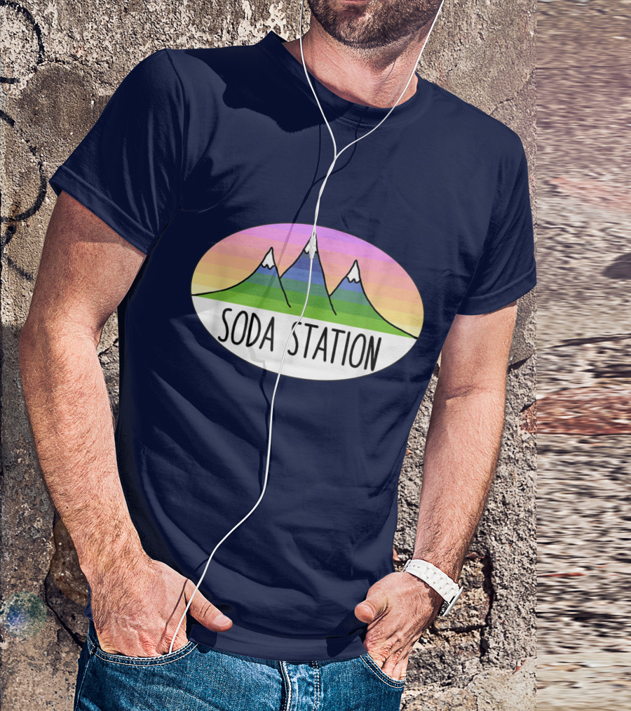 Retro Mountain Stripe Soda Station T-Shirt