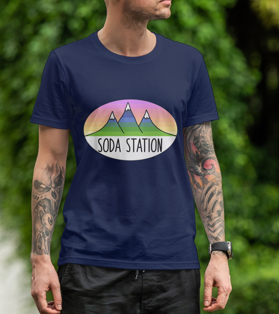 Retro Mountain Stripe Soda Station T-Shirt