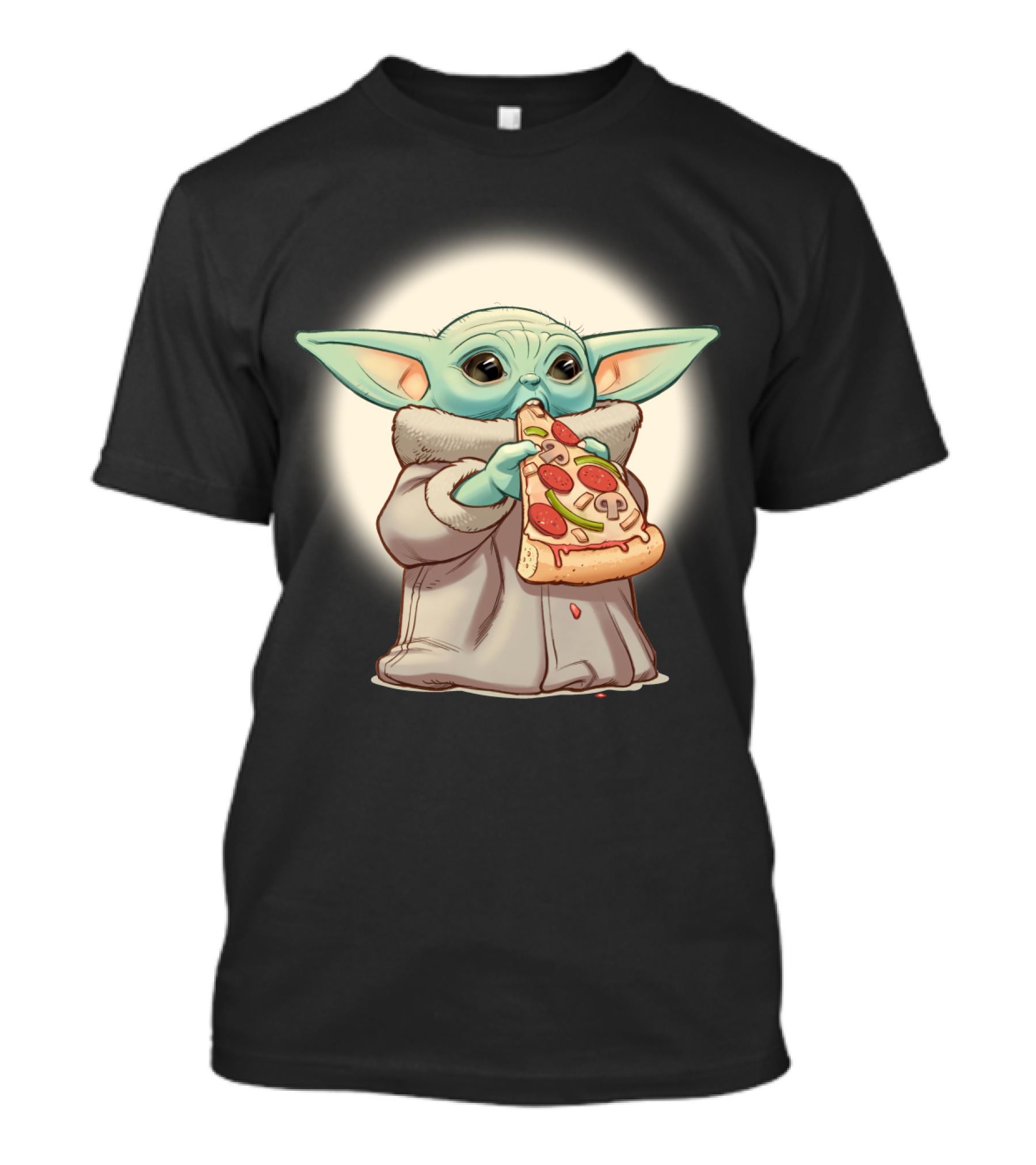 Yoda Eating Pizza Slice Adorable T-Shirt