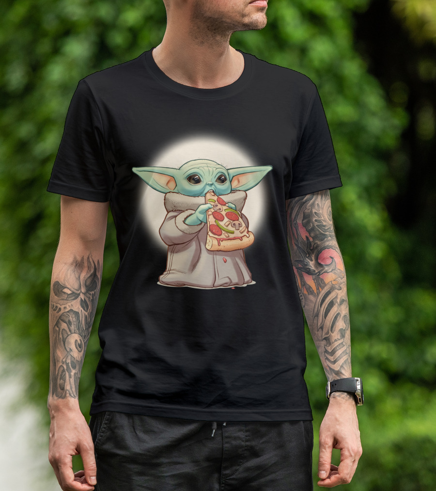Yoda Eating Pizza Slice Adorable T-Shirt