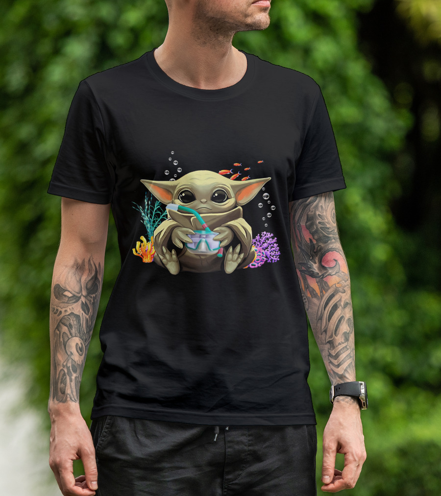Yoda Scuba Diving Cute Underwater Adventure T-Shirt