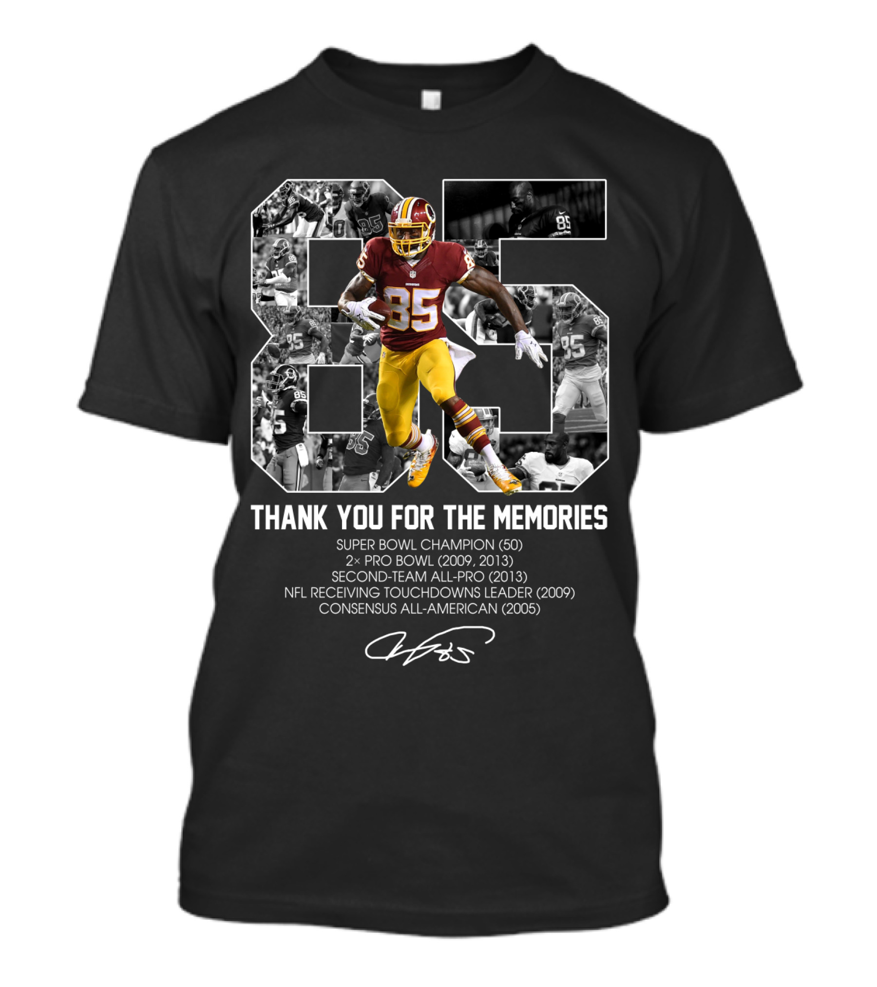 Vernon Davis Thank You For The Memories Super Bowl Champion Pro Bowl NFL Receiving Touchdowns Leader T-Shirt