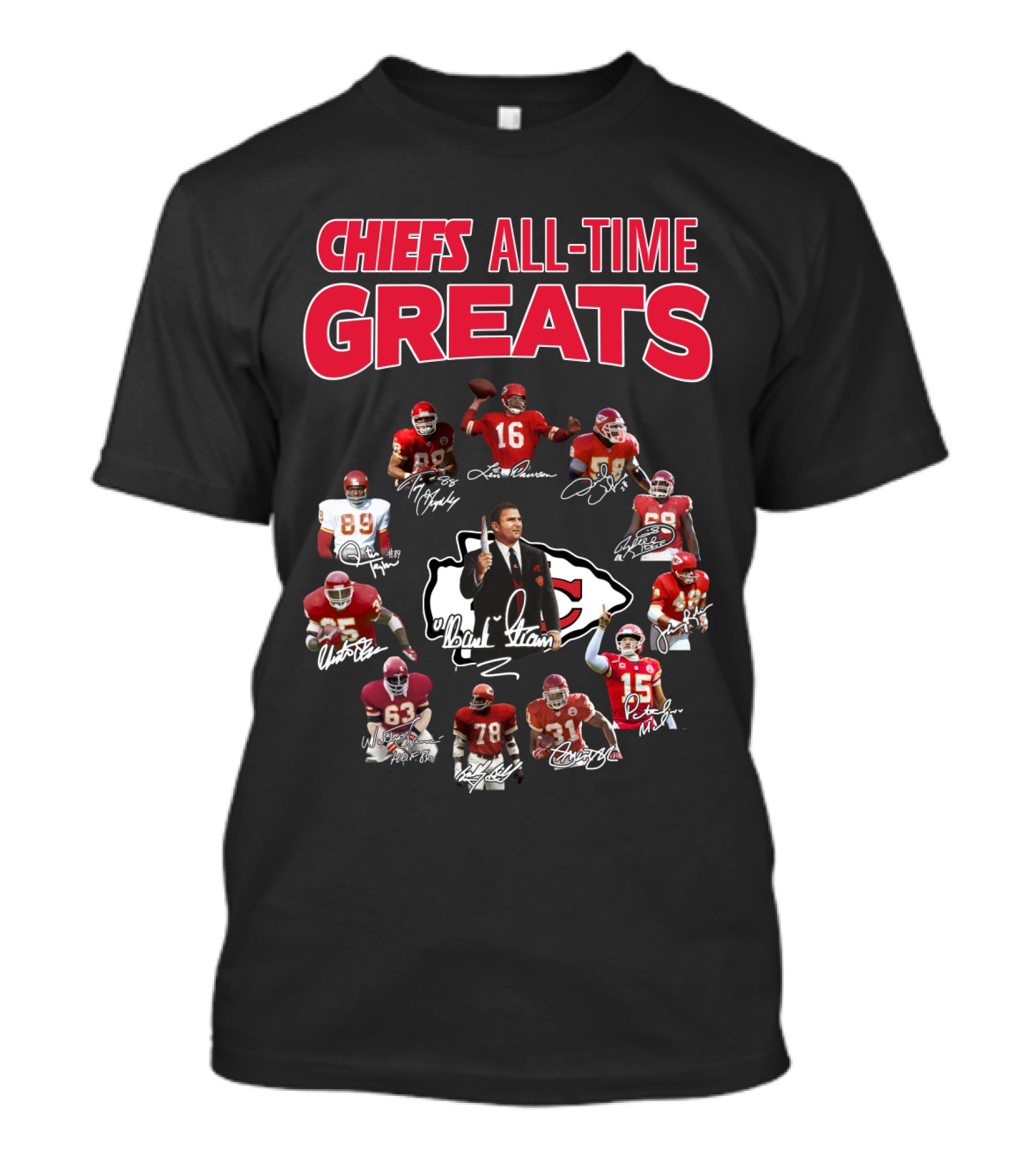 Chiefs All-Time Greats Legends Signatures NFL Stars T-Shirt