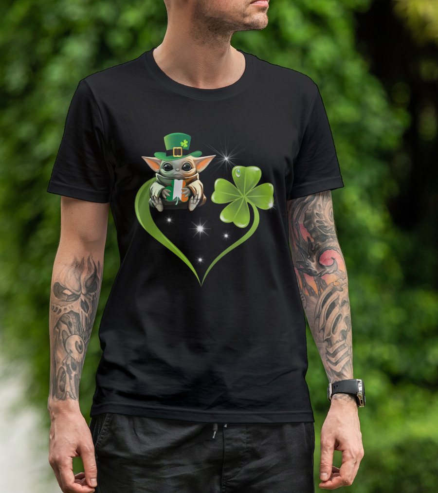 Yoda Shamrock Heart St. Patrick's Day T-Shirt