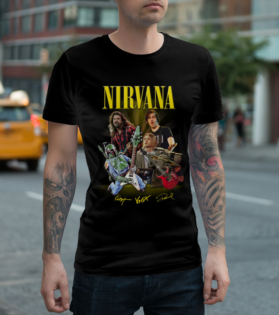 Nirvana Kurt Krist Dave Featuring Star Wars Characters T-Shirt
