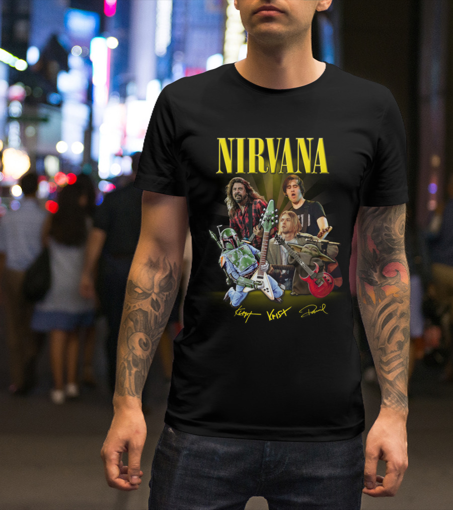 Nirvana Kurt Krist Dave Featuring Star Wars Characters T-Shirt