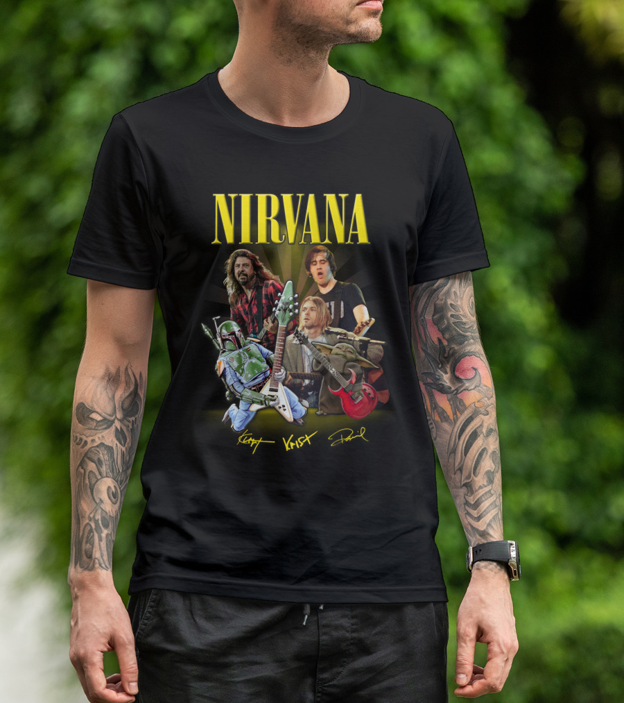Nirvana Kurt Krist Dave Featuring Star Wars Characters T-Shirt