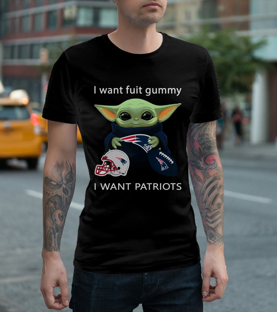 Fuit Gummy Baby Yoda Nfl New England Patriots T-Shirt