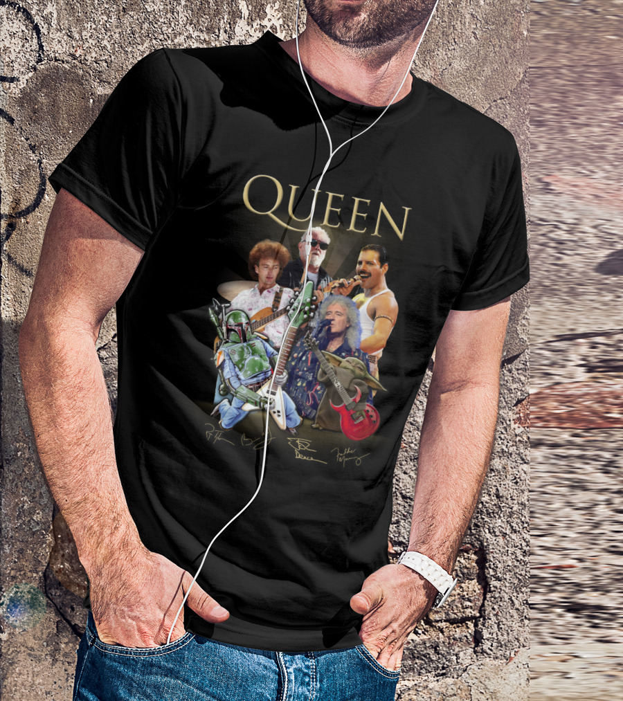 Queen 38 Band Boba Fett Baby Yoda Rock Legends T-Shirt