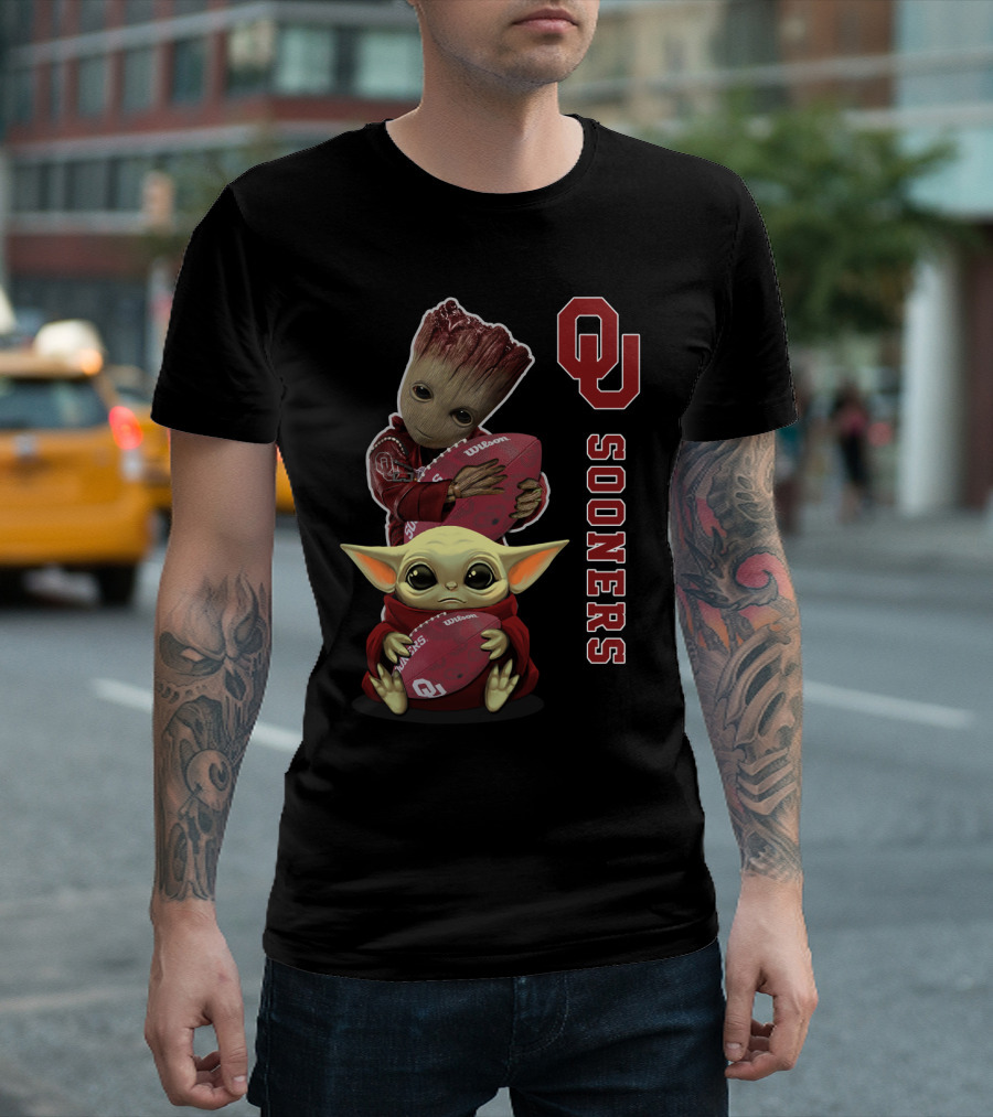 Ou Sooners Ncaa Football Groot Baby Yoda T-Shirt