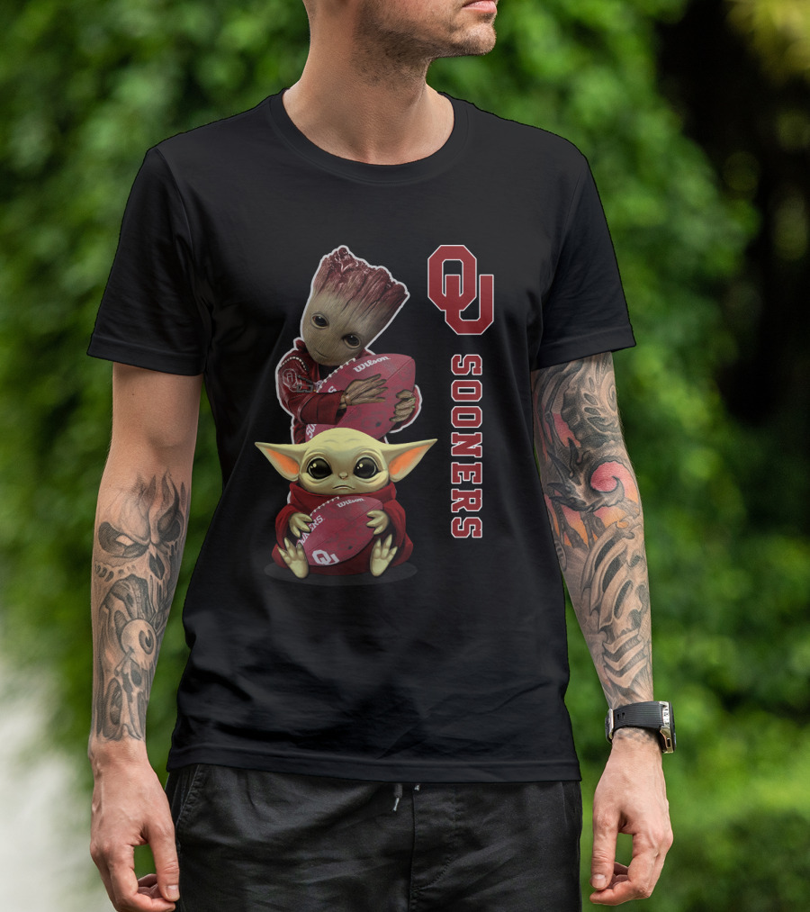 Ou Sooners Ncaa Football Groot Baby Yoda T-Shirt