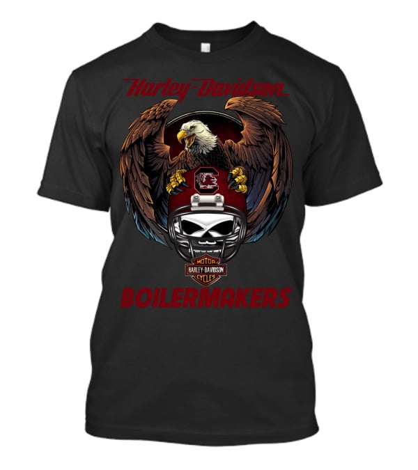Harley Davidson Boilermakers Ncaa Scg Motorcycles Eagle Helmet T-Shirt