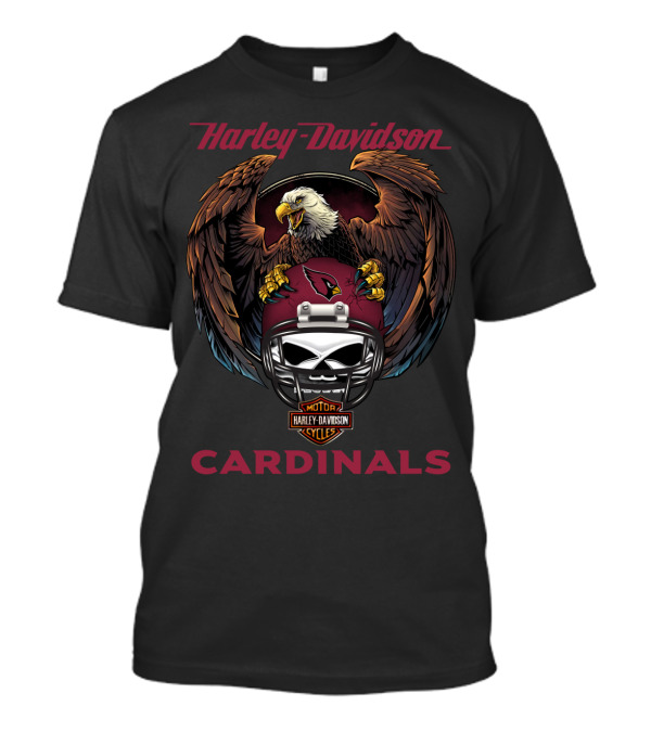 Harley Davidson Cards Eagle Cardinals Helmet T-Shirt