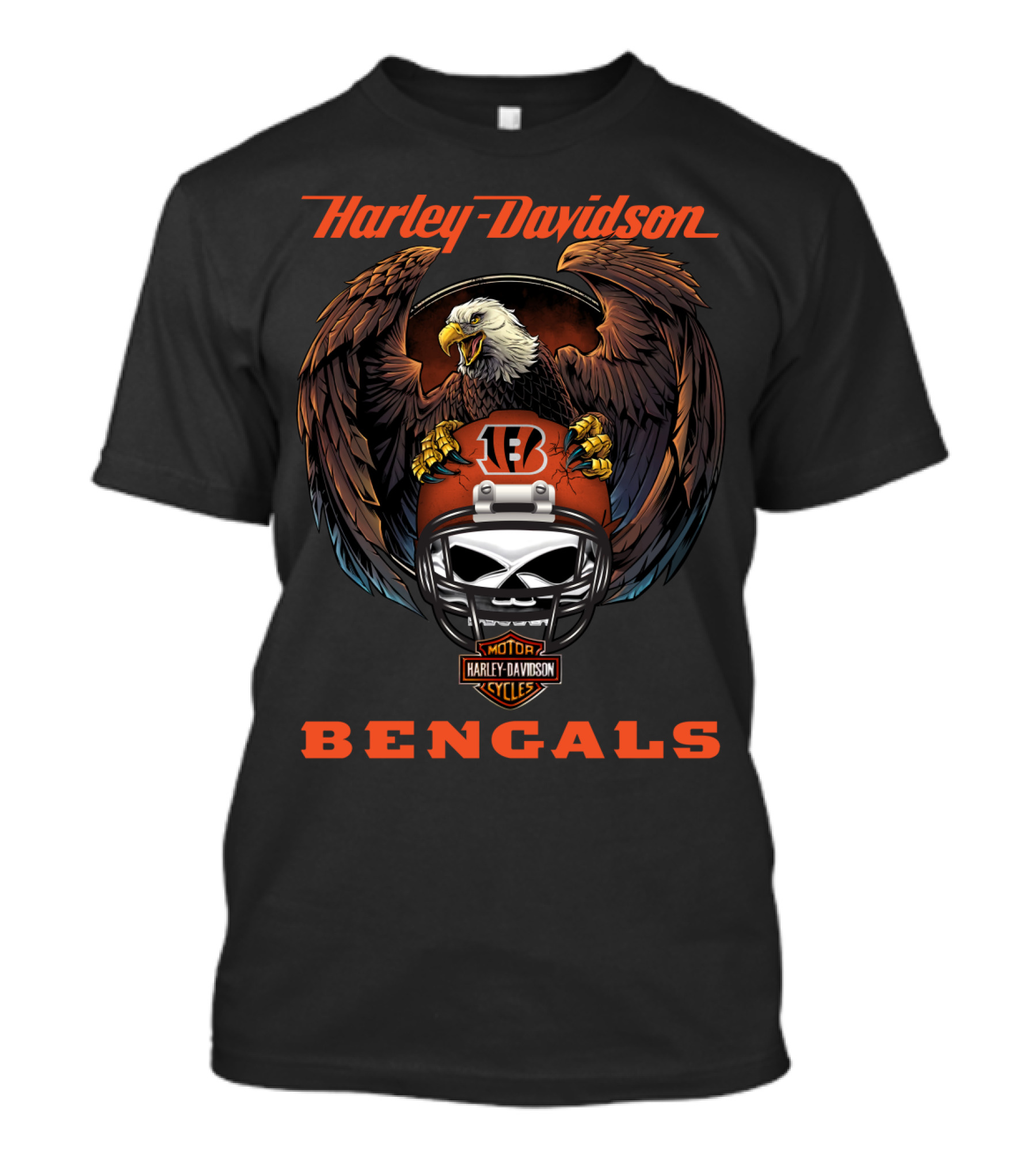 Harley Davidson Motorcycles Bengals Eagles T-Shirt