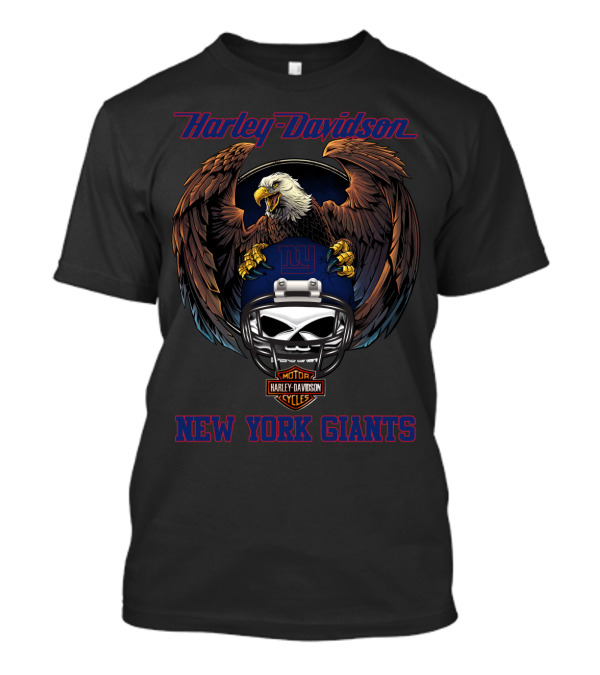 Harley Davidson New York Giants Nfl Nyg Eagle Helmet Motor Cycles T-Shirt