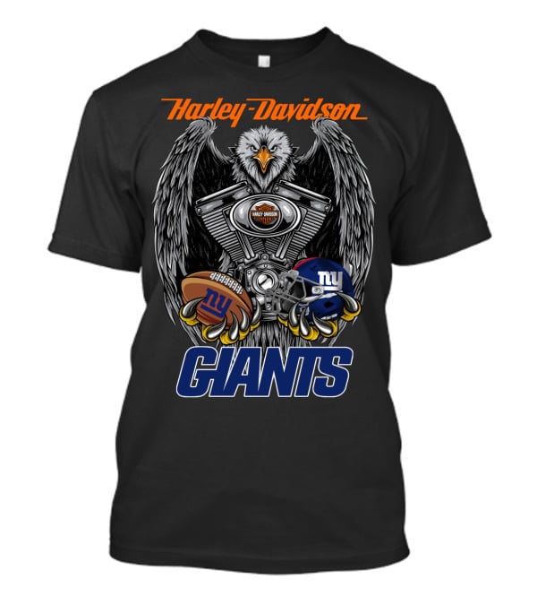 Harley Davidson New York Giants Nfl Eagle Engine Football Helmet T-Shirt