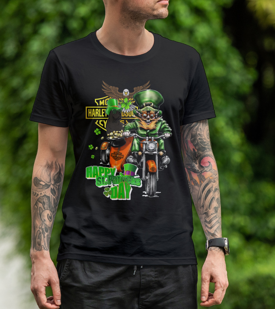 Harley Davidson Motorcycles Happy St. Patricks Day Cane Corso T-Shirt