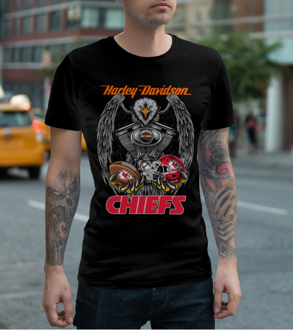 Harley Davidson Chiefs Nfl Kcc Football T-Shirt