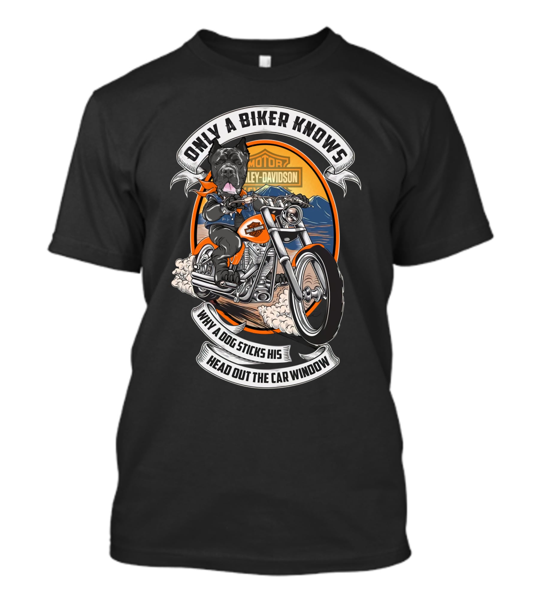 Only A Biker Knows Cane Corso Harley Davidson Motorcycle Adventure T-Shirt