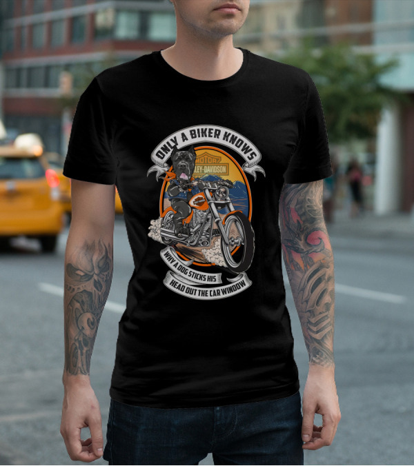 Only A Biker Knows Cane Corso Harley Davidson Motorcycle Adventure T-Shirt