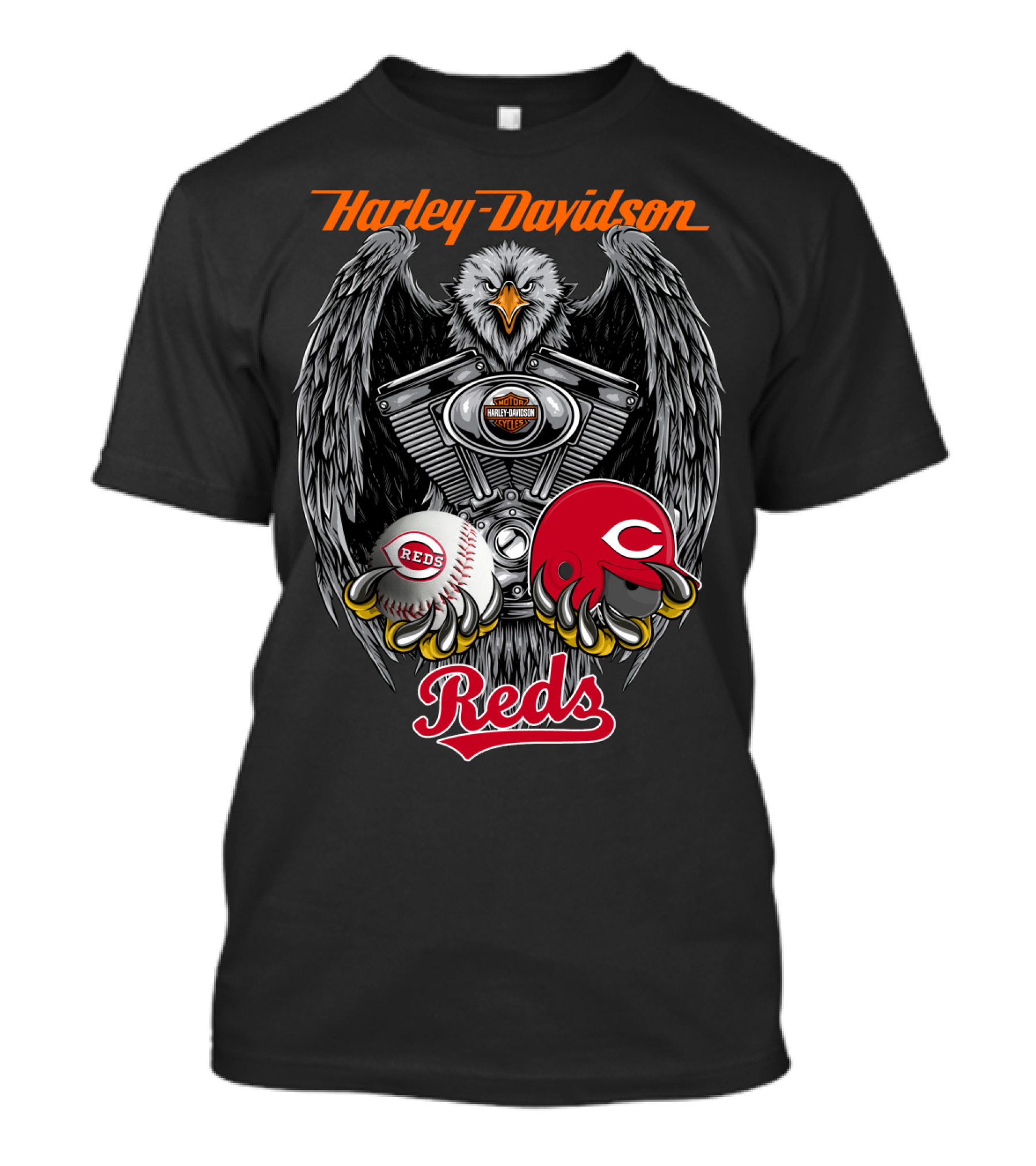 Harley Davidson Reds Mlb Eagle Engine T-Shirt