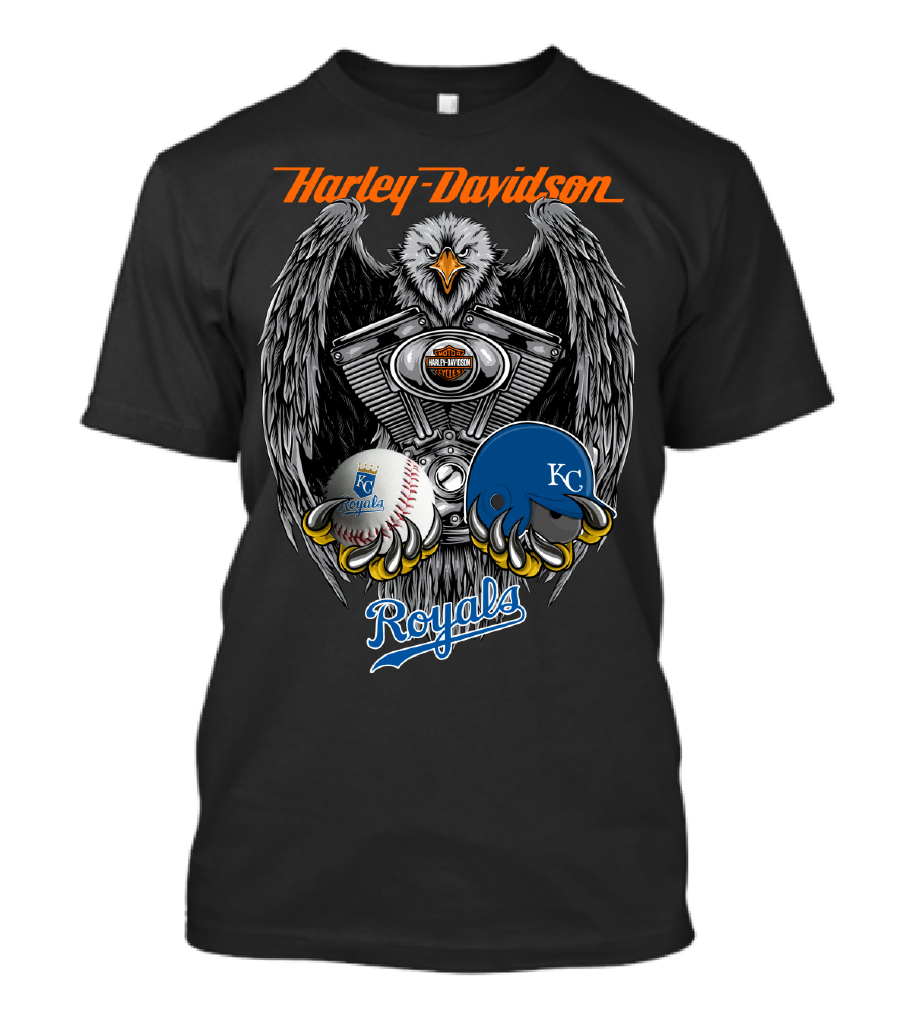 Harley Davidson Kansas City Royals Mlb Collaboration T-Shirt