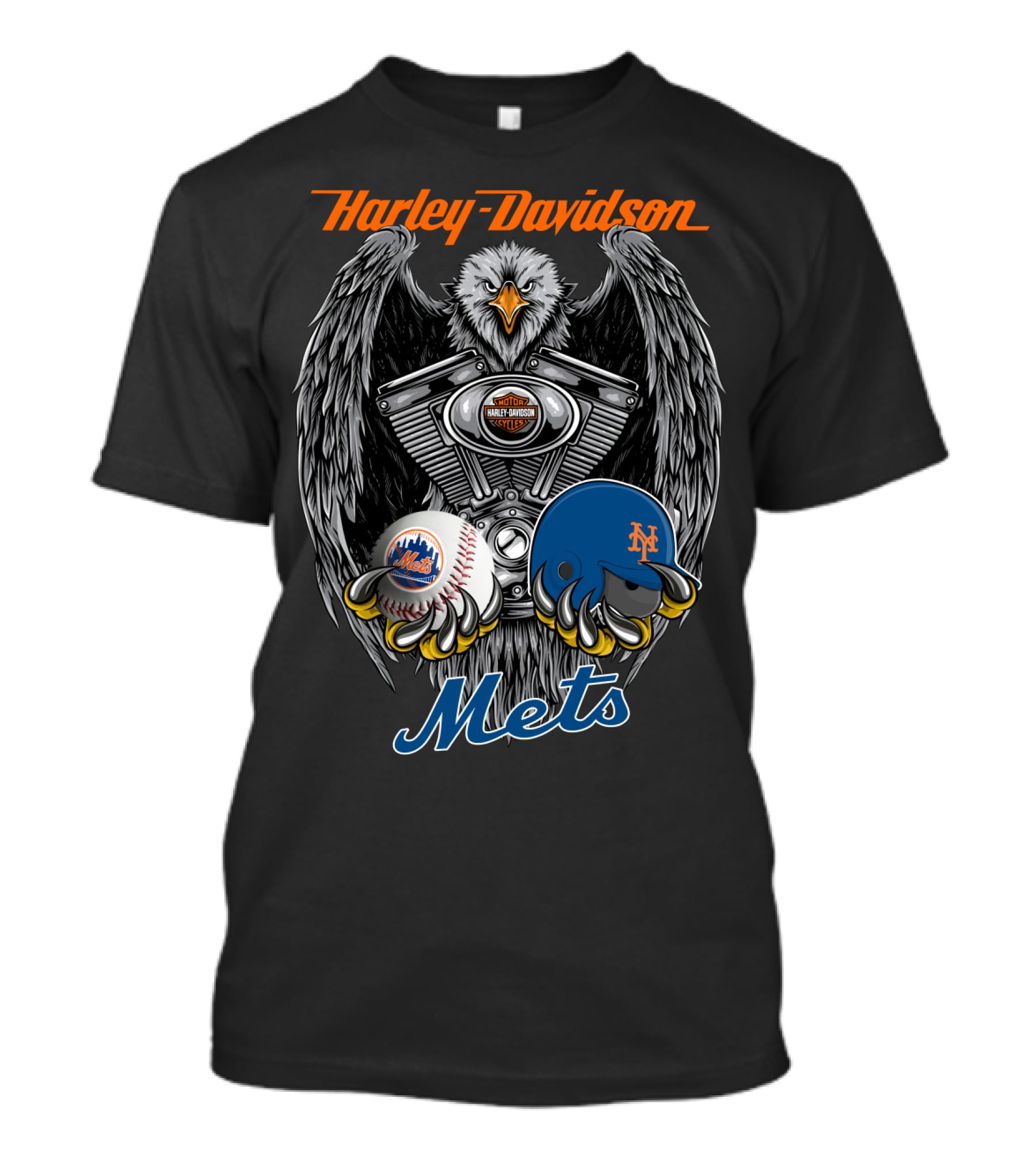 Harley Davidson Mets Eagle Engine Mlb Nym T-Shirt