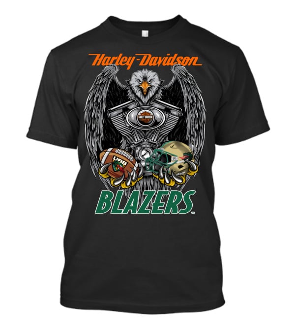 Harley Davidson Blazers Football Eagle Engine Design Uab T-Shirt