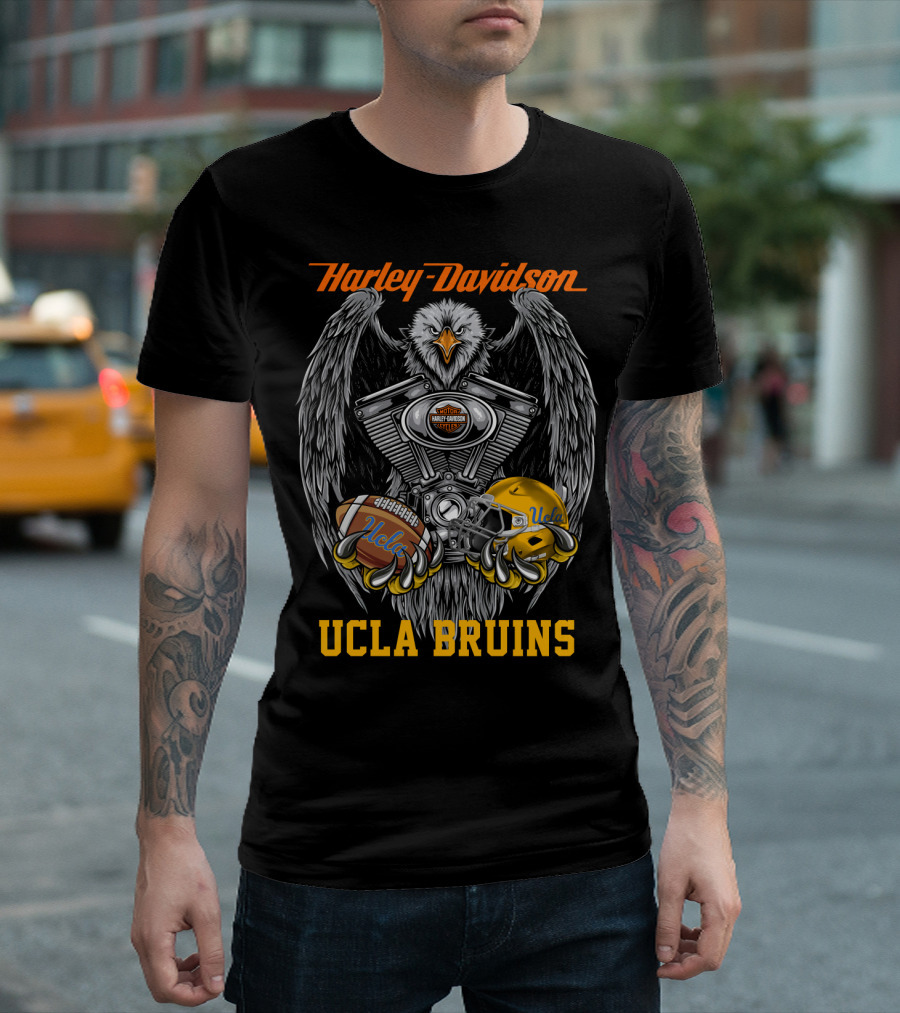 Harley Davidson Ucla Bruins Football Eagle Engine T-Shirt