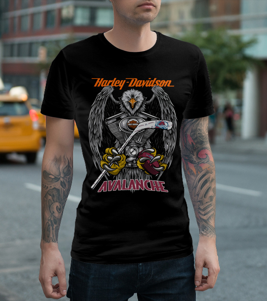 Harley Davidson Avalanche Nhl Eagle Engine Hockey Stick T-Shirt