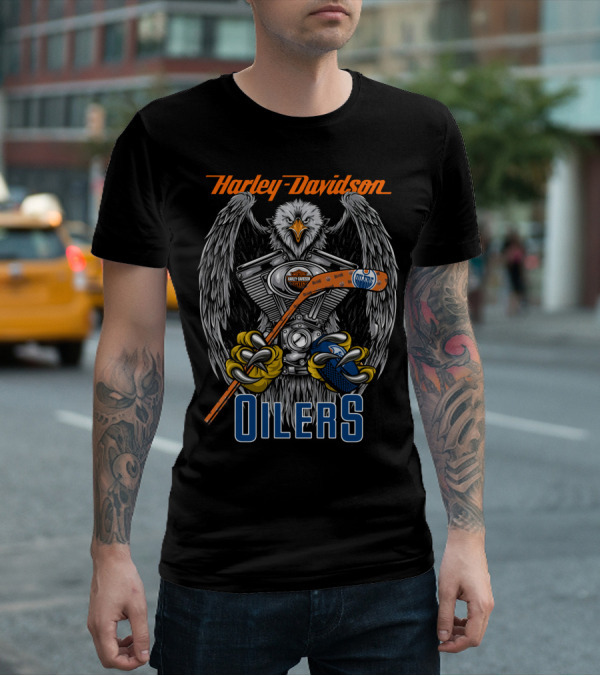 Harley Davidson Oilers Nhl 46 Eo T-Shirt