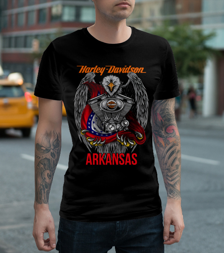 Harley Davidson Arkansas Eagle Engine T-Shirt