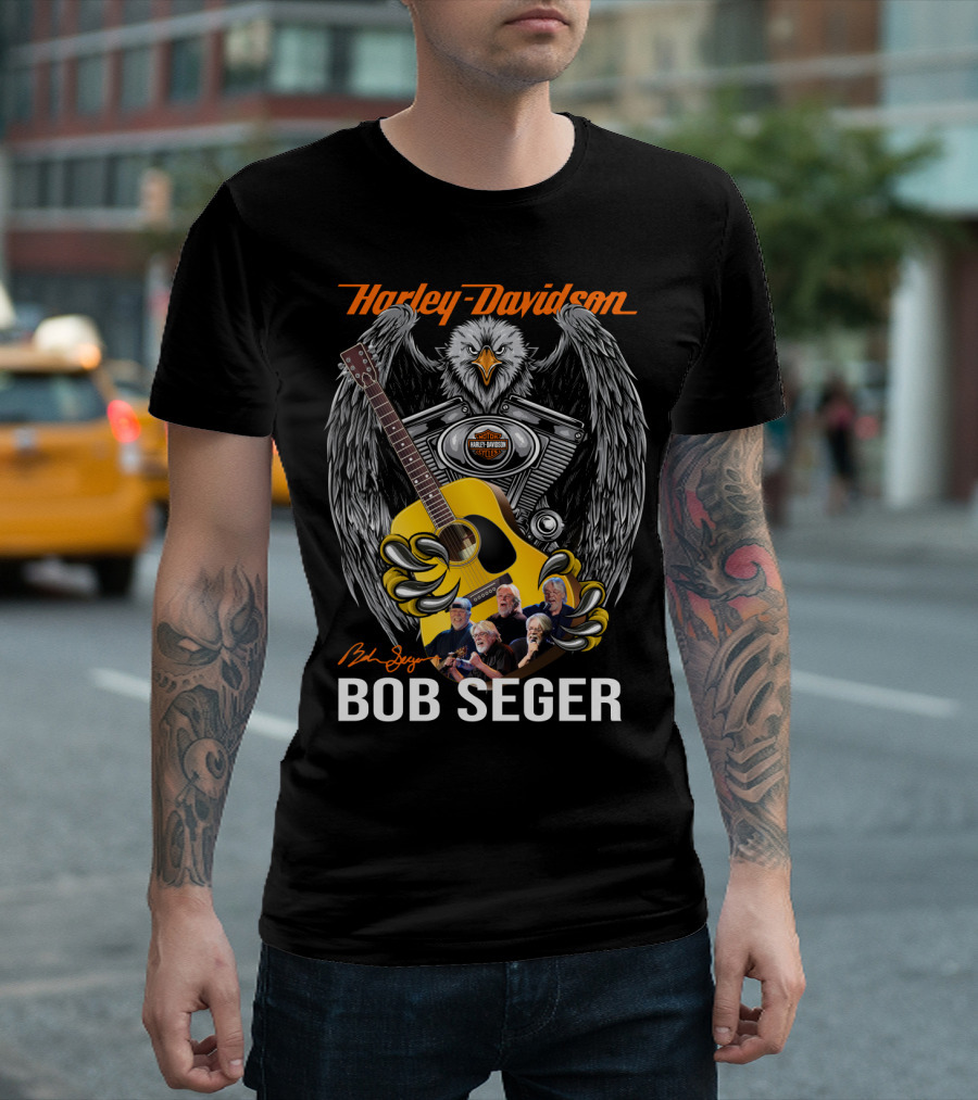 Harley Davidson Eagle Guitar Bob Seger Signature T-Shirt