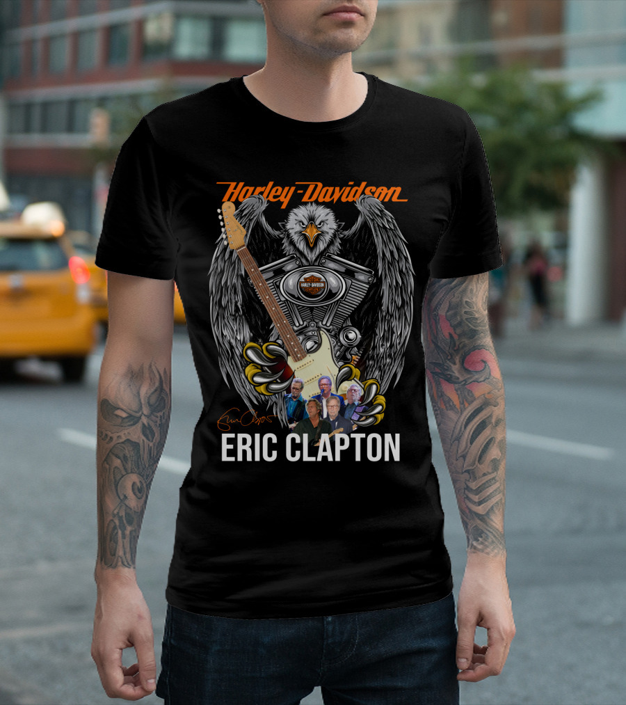 Harley Davidson Eagle With Guitar Eric Clapton T-Shirt