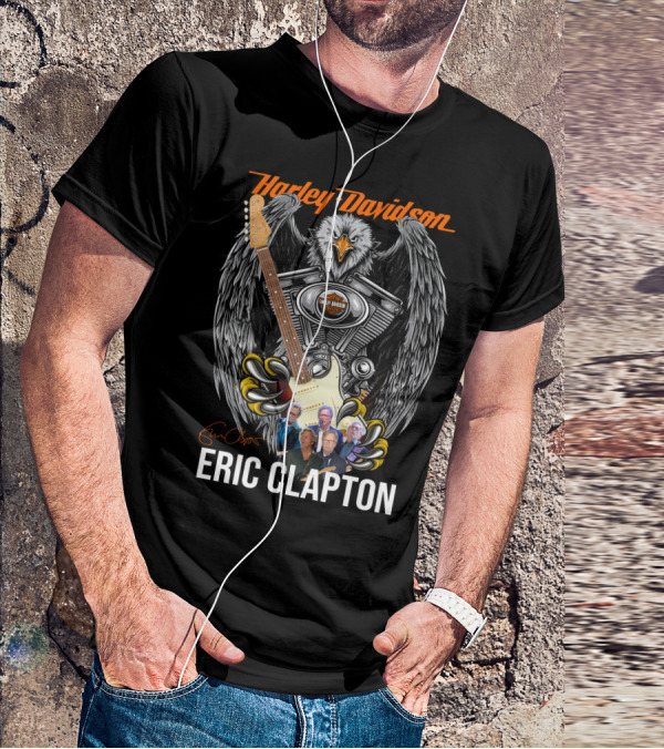 Harley Davidson Eagle With Guitar Eric Clapton T-Shirt