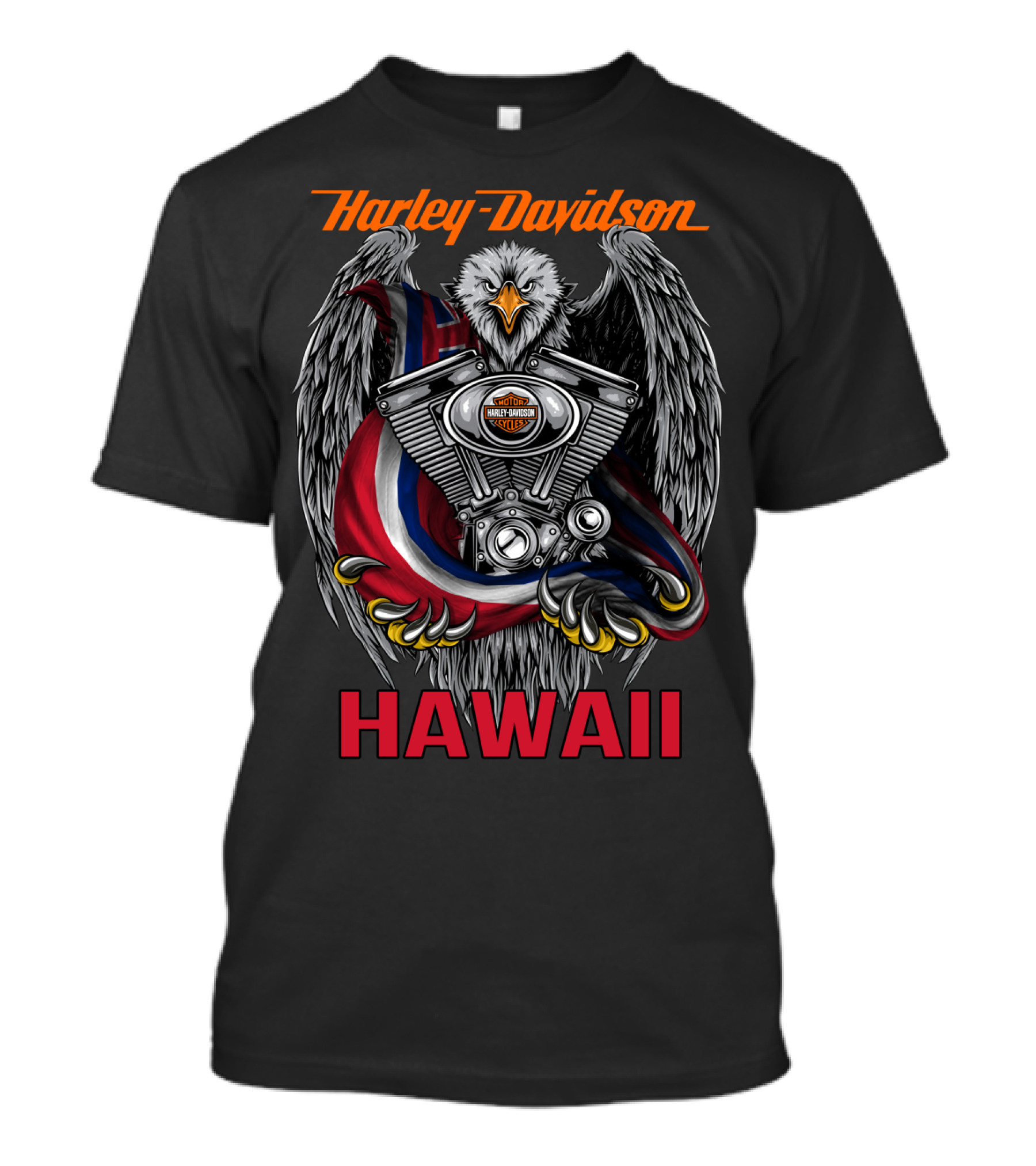 Harley Davidson Hawaii Eagle Engine Art T-Shirt