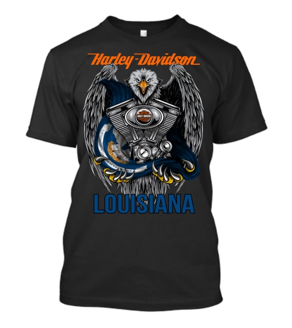 Harley Davidson Eagle Motor Engine Louisiana T-Shirt