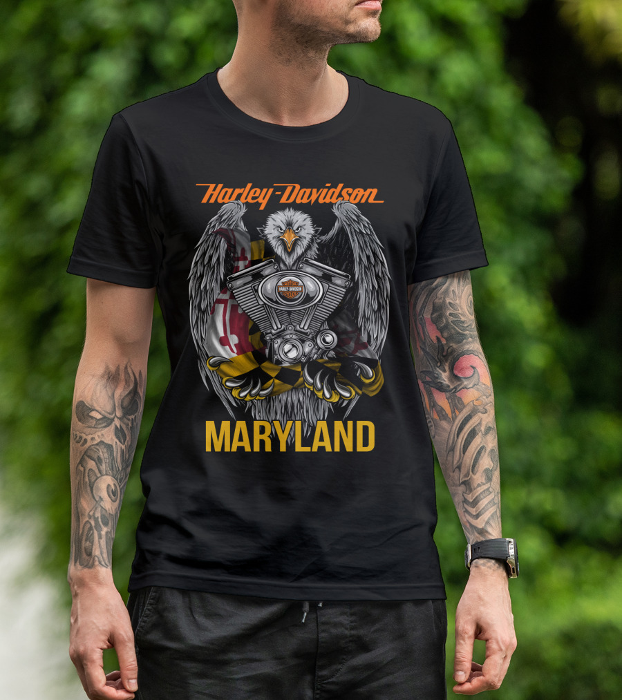 Harley Davidson Maryland Eagle Engine T-Shirt