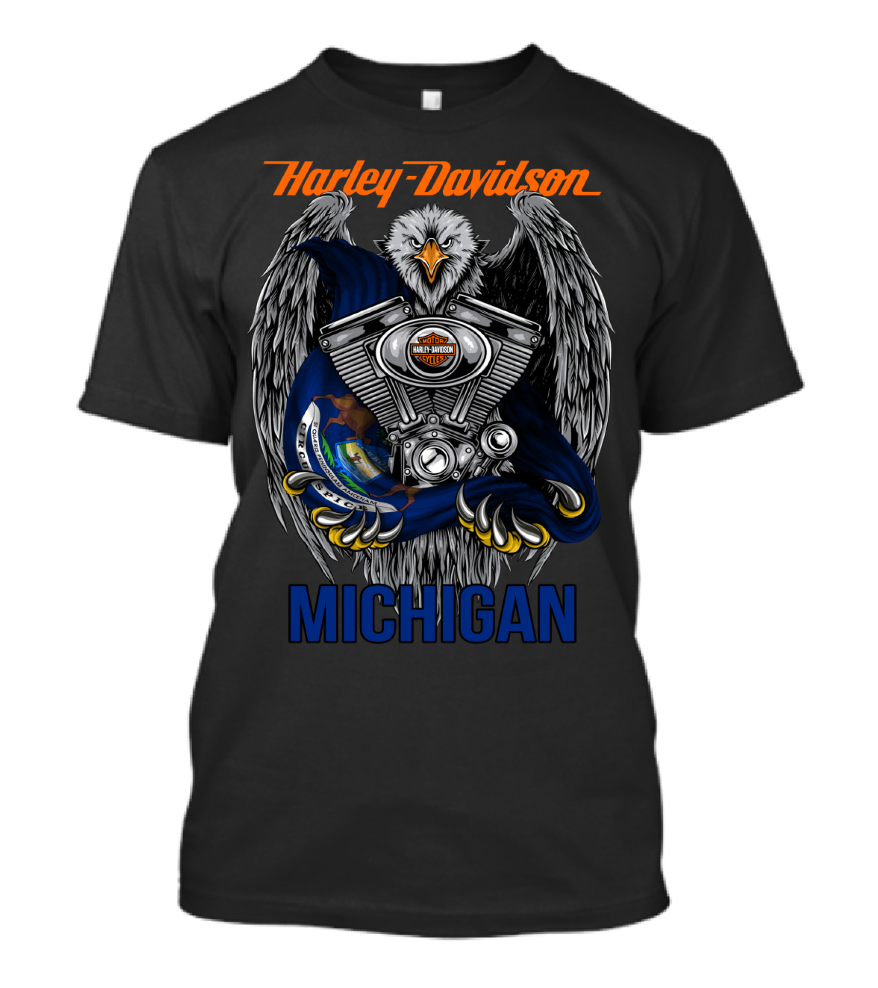Harley Davidson Michigan Eagle Engine T-Shirt