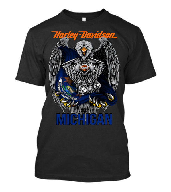 Harley Davidson Michigan Eagle Engine T-Shirt