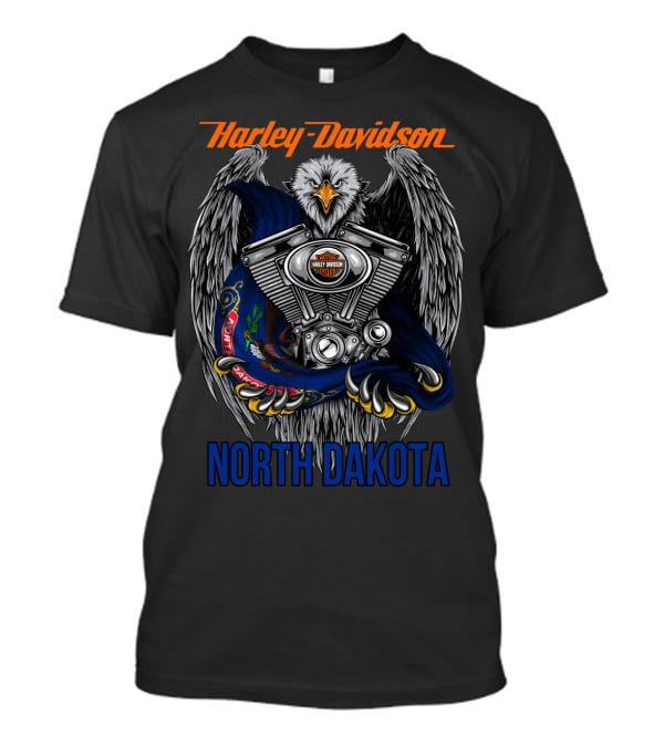 Harley Davidson North Dakota Eagle Engine T-Shirt