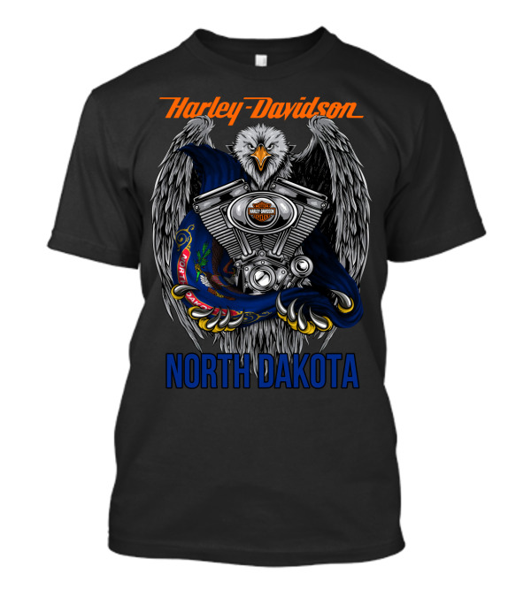 Harley Davidson North Dakota Eagle Engine T-Shirt