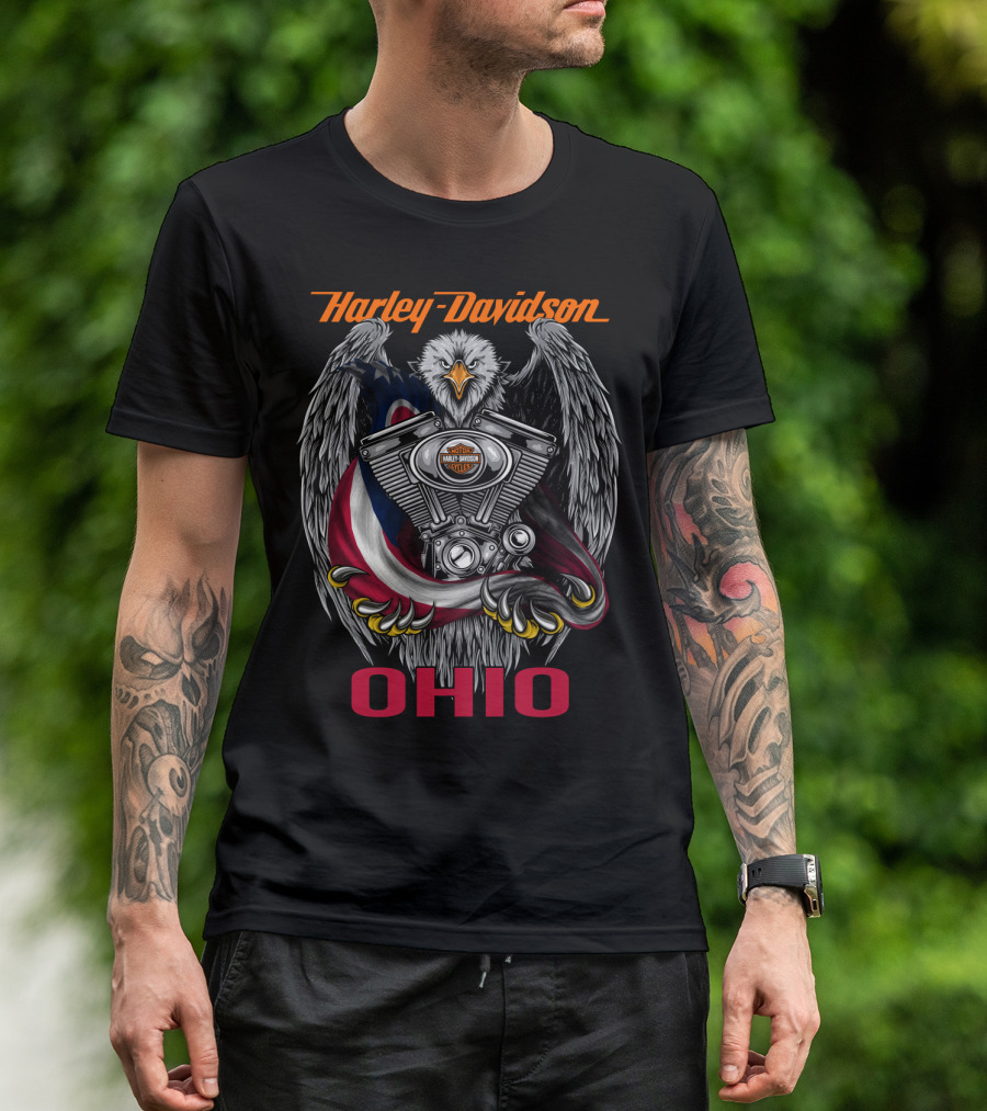 Harley Davidson Ohio Eagle Engine T-Shirt