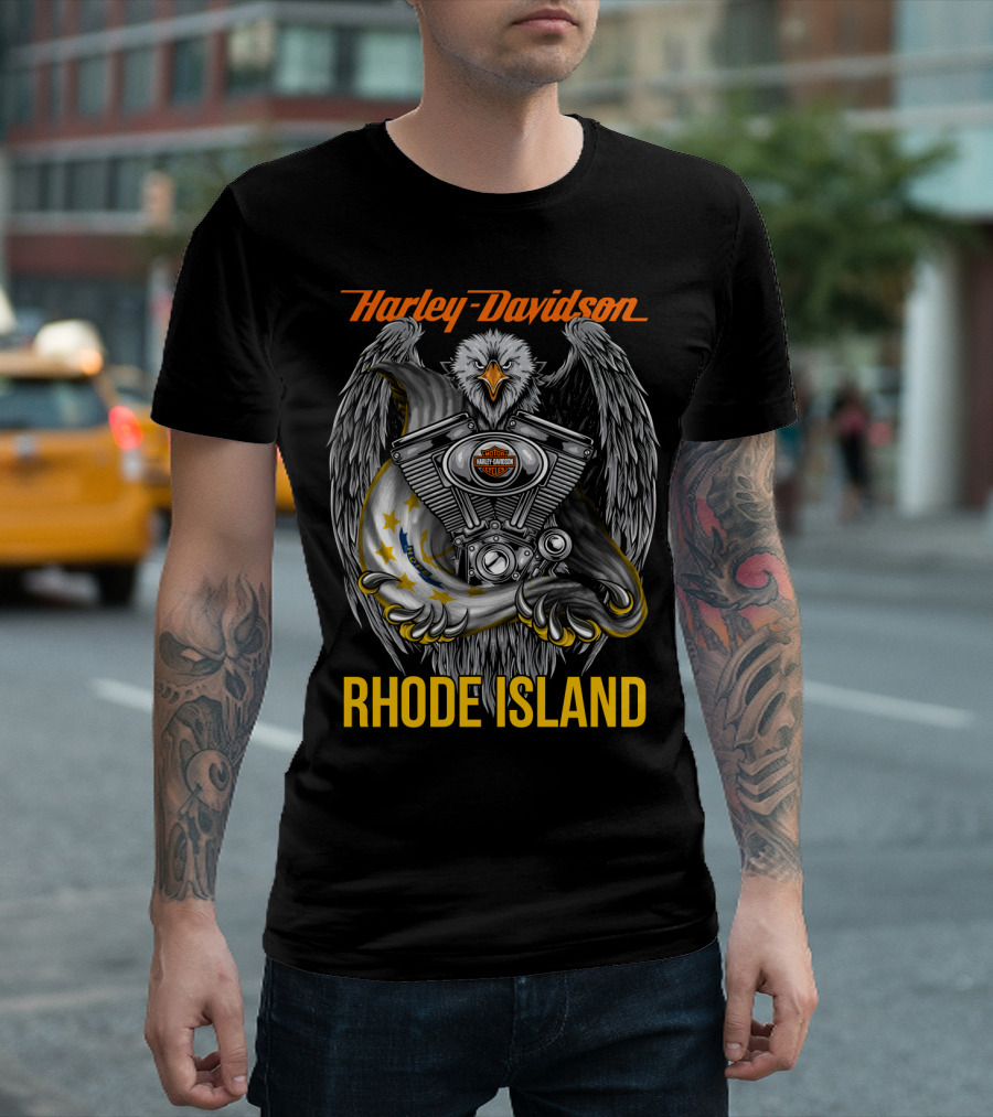 Harley Davidson Eagle Engine Rhode Island T-Shirt
