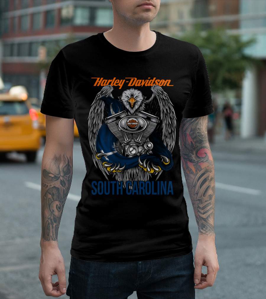 Harley Davidson South Carolina Eagle Engine T-Shirt