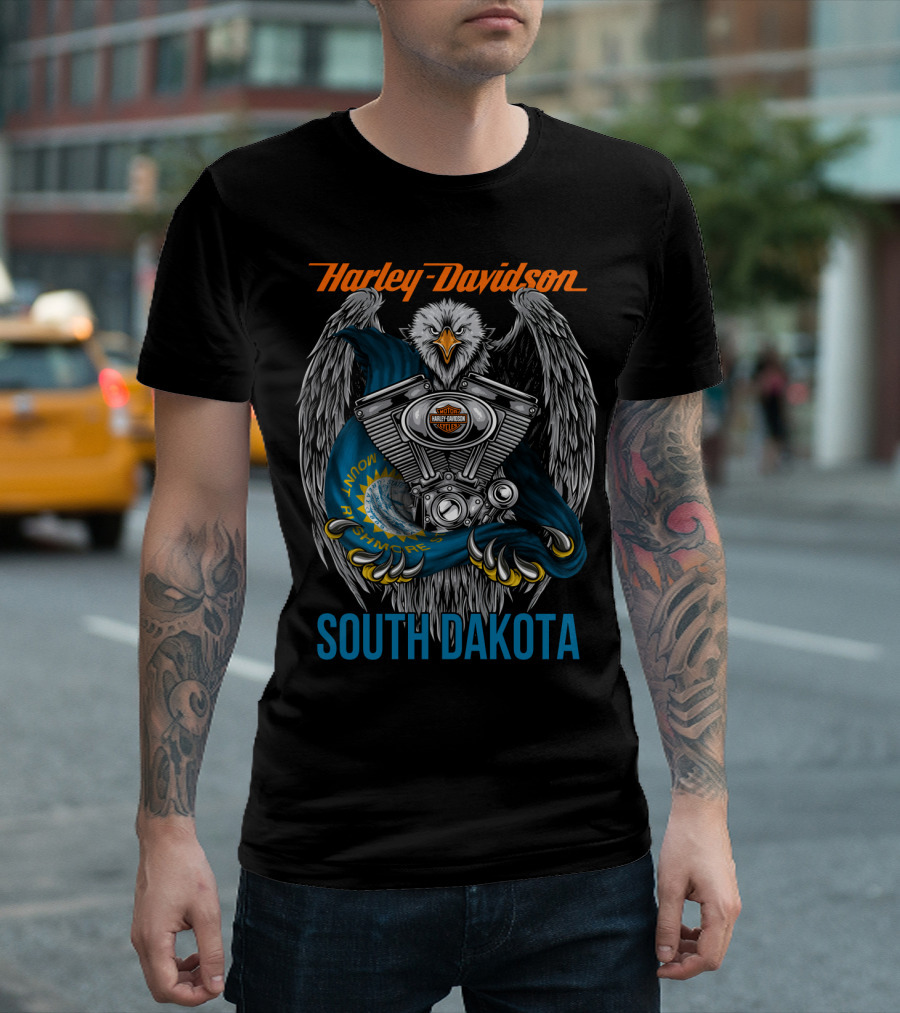Harley Davidson Eagle Engine South Dakota Know Your Rights T-Shirt