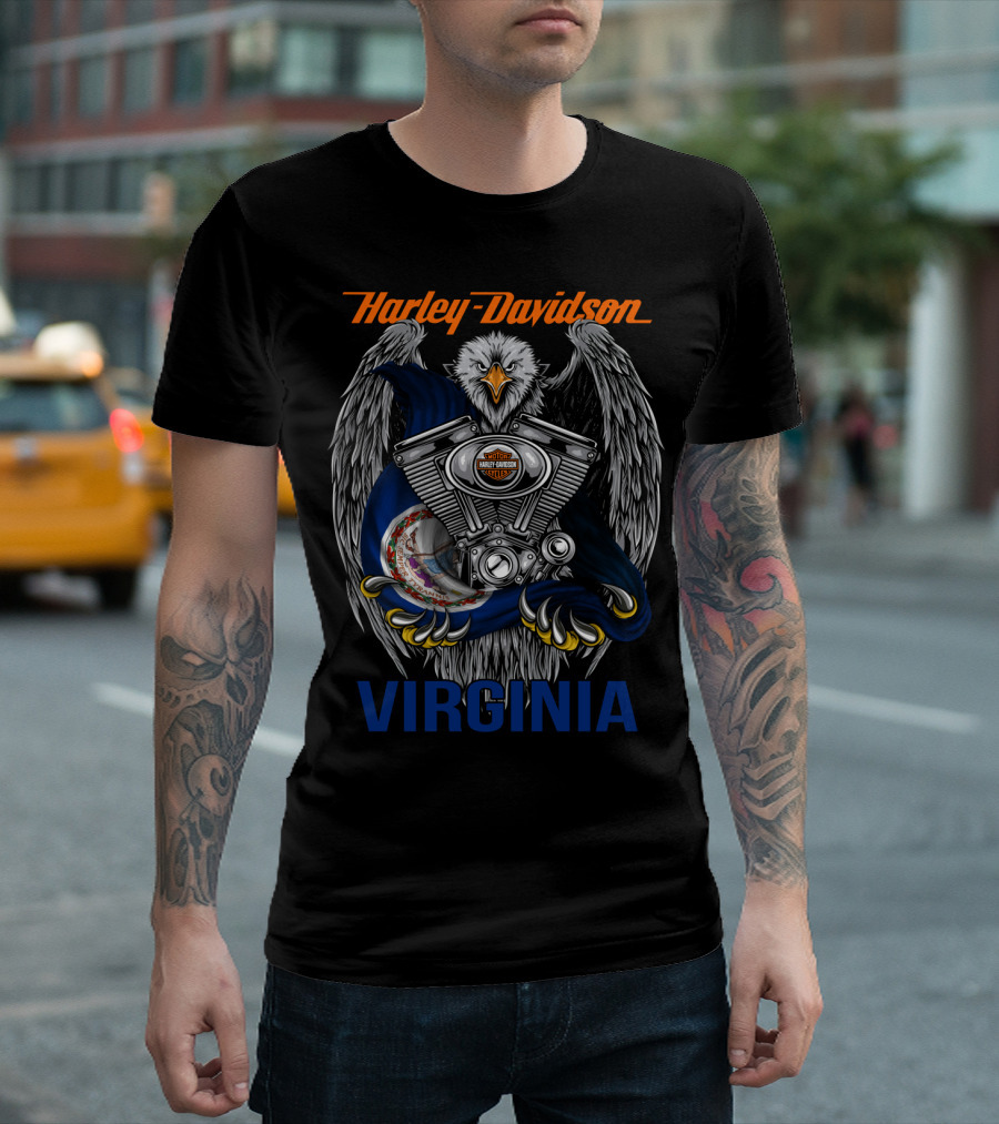 Harley Davidson Virginia Eagle Engine T-Shirt