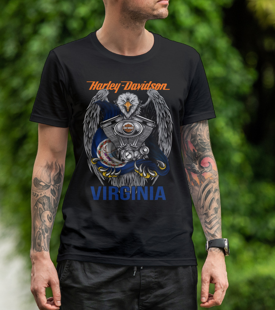 Harley Davidson Virginia Eagle Engine T-Shirt