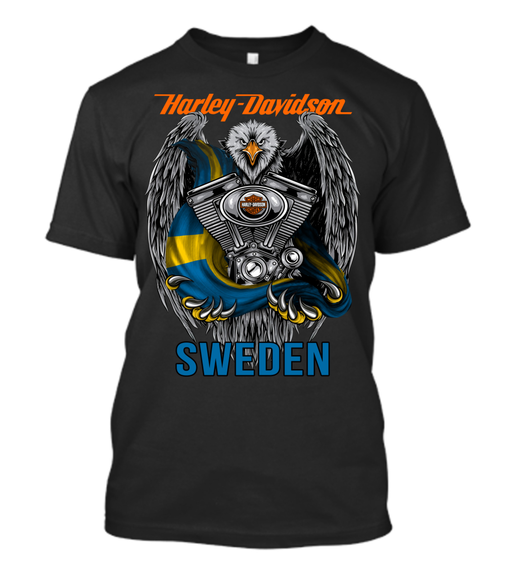 Harley Davidson Sweden Eagle Engine T-Shirt